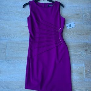 Purple gold zipper womens dress ivanka trump sz 2
